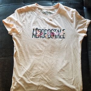 Aeropostole tshirt with flowers - peach color
